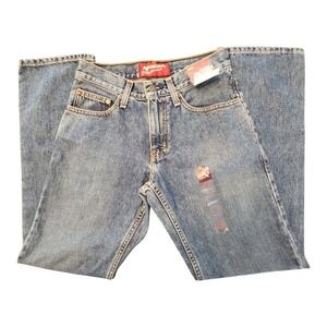 NWT Arizona Jean Co Mens Relaxed Straight Leg Jeans Size 26x30 Medium Stone Wash